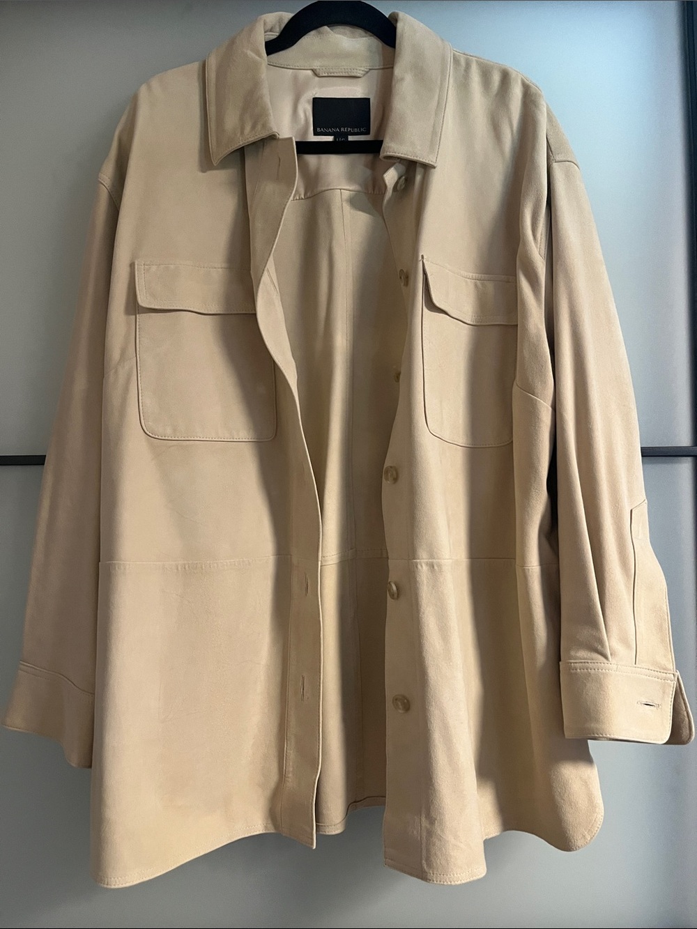 Banana Republic Cream Suede Oversized Shacket
